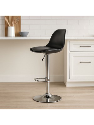 Vista ambientata Sgabello bar colore Nero girevole regolabile in altezza modello Florida Totò Piccinni