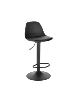 Sgabello Bar FLORIDA girevole 360° regolabile in altezza (Total Black)