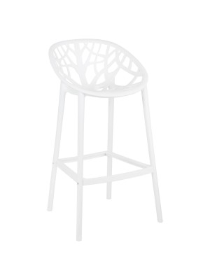 Sgabello JUNGLE in Polipropilene Design Moderno (Bianco)