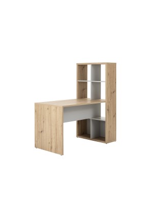 scrivania con libreria rovere artisan vista diagonale