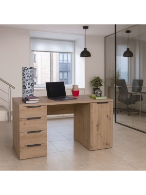 Copertina Scrivania da ufficio rovere artisan vista frontale