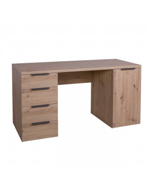 Scrivania da ufficio in legno colore Rovere Artisan 4 cassetti e 1 anta Totò Piccinni