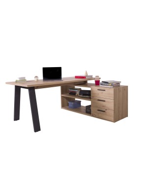 scrivania da computer rovere artisan vista diagonale 