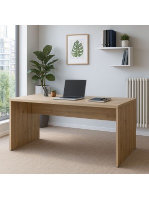 Vista ambientata Scrivania da ufficio in legno colore Rovere Artisan modello Alba Totò Piccinni
