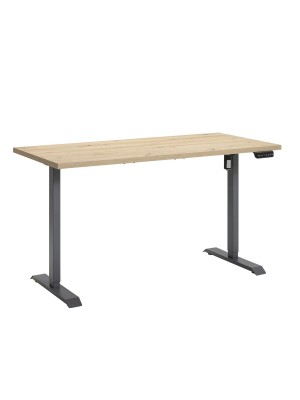 Scrivania regolabile in altezza elettricamente - PROGRESS (Piano Rovere Miele, Gambe Grigio Canna di Fucile)