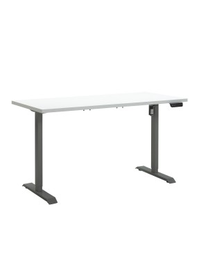 Scrivania regolabile in altezza elettricamente - PROGRESS (Piano Bianco, Gambe Grigio Canna di Fucile)