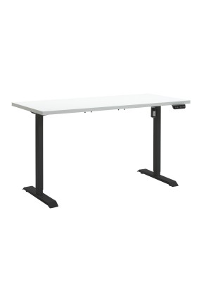 Scrivania regolabile in altezza elettricamente - PROGRESS (Piano Bianco, Gambe Nero)