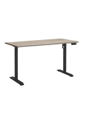 Scrivania regolabile in altezza elettricamente - PROGRESS (Piano Rovere Sonoma, Gambe Nero)