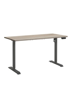 Scrivania regolabile in altezza elettricamente - PROGRESS (Piano Rovere Sonoma, Gambe Grigio Canna di Fucile)