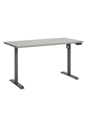 Scrivania regolabile in altezza elettricamente - PROGRESS (Piano Grigio Cemento, Gambe Grigio Canna di Fucile)