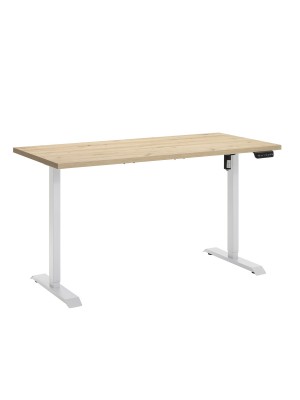 Scrivania regolabile in altezza elettricamente - PROGRESS (Piano Rovere Miele, Gambe Bianco)