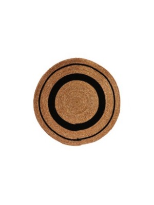 Tappeto salotto colore Nero D120cm in alga e cotone Totò Piccinni