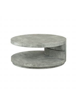 Tavolino da Salotto COSMO Girevole in Legno Design Moderno (Marmo Grigio)