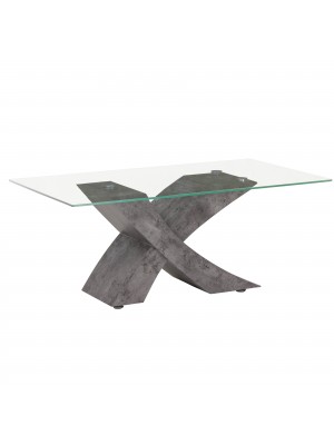tavolino da salotto design moderno con piano in vetro temperato Marmo Antracite