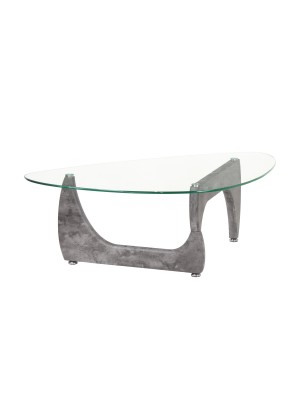 Tavolino da Salotto STELVIO piano in vetro temperato design Moderno (Marmo Antracite)