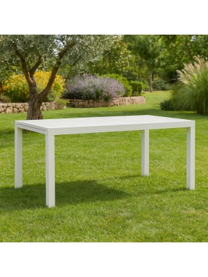 Vista ambientata Tavolo Allungabile in Alluminio colore Bianco160/240 modello Salina Totò Piccinni
