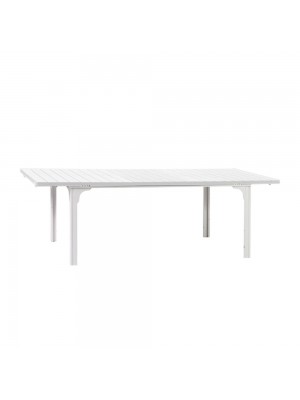 Tavolo da esterno colore Bianco struttura in metallo e piano HDPE modello Cile Totò Piccinni