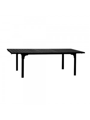 Tavolo da esterno colore Nero struttura in metallo e piano HDPE modello Cile Totò Piccinni