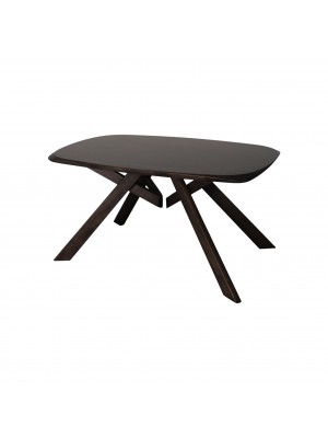 Tavolo moderno LIPARI in pregiato legno massello noce scuro (L150 x P90 x H76 cm)