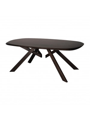 Tavolo moderno LIPARI in pregiato legno massello noce scuro (L180 x P95 x H76 cm)