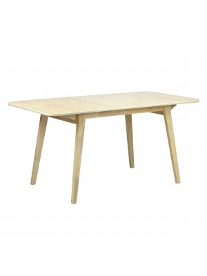 Tavolo Rettangolare ESTER, allungabile in legno 120/160 cm, design Scandinavo (Naturale)