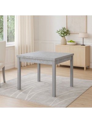 Vista ambientata Tavolo in legno colore Cemento con apertura a libro modello Firenze Totò Piccinni