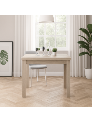 Vista ambientata Tavolo in legno colore Olmo con apertura a libro modello Firenze Totò Piccinni