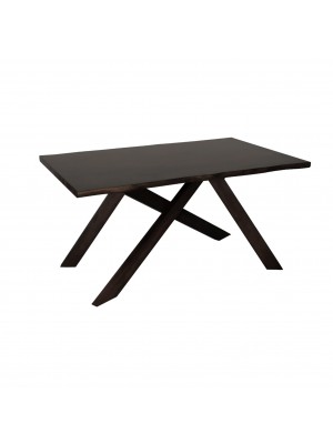 Tavolo moderno ETNA in pregiato legno massello noce scuro (L150 x P90 x H76 cm)