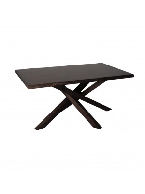 Tavolo moderno PANAREA in pregiato legno massello noce scuro (L150 x P90 x H76 cm)
