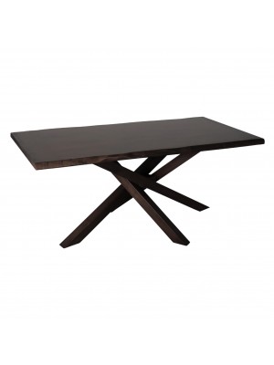 Tavolo moderno PANAREA in pregiato legno massello noce scuro (L180 x P95 x H76 cm)