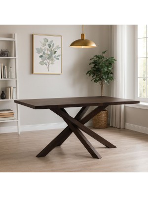 Tavolo moderno PANAREA in pregiato legno massello noce scuro