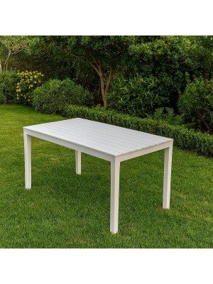 Vista ambientata Tavolo da giardino in Polipropilene colore Bianco modello Sumatra Totò Piccinni