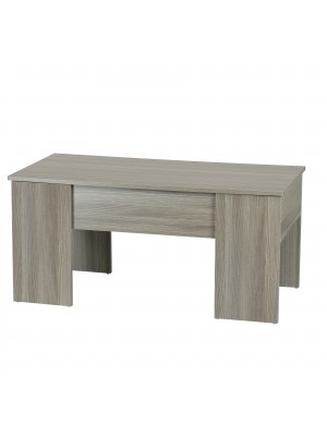 Tavolino da salotto COFFEE in legno piano elevabile design moderno (Quercia)