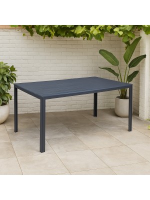 Vista ambientata Tavolo rettangolare colore Ardesia struttura in metallo e piano in polietilene modello Messico Totò Piccinni