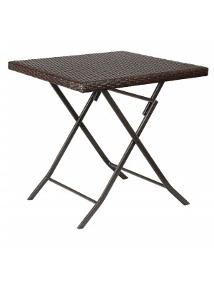 Tavolo da Giardino Pieghevole in Polyrattan 70 x 70 (Marrone)