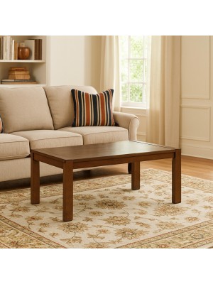 Vista ambientata Tavolino struttura noce in legno di faggio colore Noce modello Scirocco Totò Piccinni