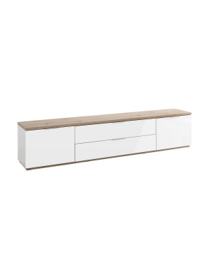 mobile porta tv bianco laccato/rovere riviera vista angolare
