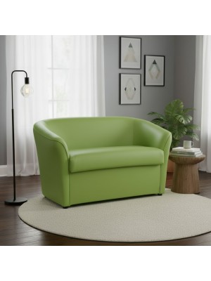 vista ambientata divano a pozzetto 2 posti ecopelle verde  Totò Piccinni