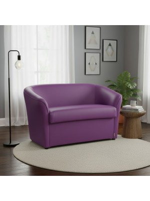 vista ambientata divano a pozzetto 2 posti ecopelle viola  Totò Piccinni