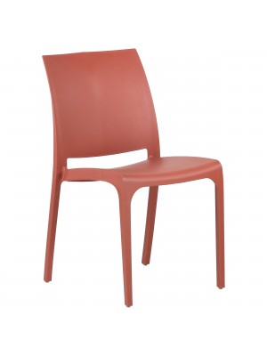 Sedia VOLGA in polipropilene design impilabile per esterno Made in Italy (Rosso)