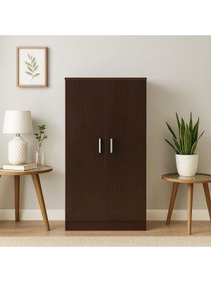 Vista ambientata Scarpiera a mobiletto 2 ante e 6 ripiani porta scarpe in legno colore Wengè Totò Piccinni