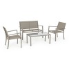 set salottino moderno da giardino in metallo e textilene 