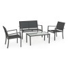 set salottino da giardino in metallo e textilene 