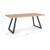 Specifica dimensioni Tavolo da soggiorno in legno 180x90 con gambe in metallo mdoello Dukat Totò Piccinni