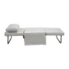 letto pouf aperto a lettino con cuscino in tessuto grigio chiaro