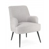 poltrona piccola in tessuto con gambe in metallo