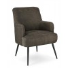 poltroncina da salotto in tessuto con gambe in metallo