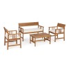 set salottino da giardino in legno di acacia con cuscini ecru modello Noemi Totò Piccinni