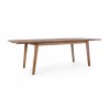 Vista diagonale allungato Tavolo moderno allungabile 180/240in legno D'Acacia modello Varsavia Totò Piccinni