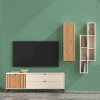 Parete attrezzata tv Cashmere/Rovere Cannettato con porta tv 2 pensili a giorno 1 pensile a ribalta modello Mandala Totò Piccinni
